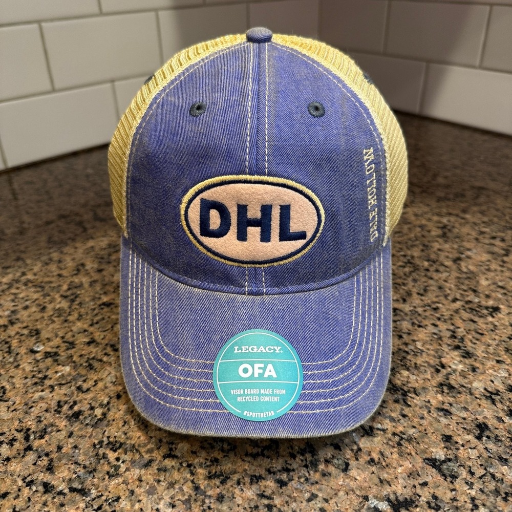 Dale Hollow Lake Legacy Mesh Trucker Hat Mens OSFA Blue Tan Cotton Blend